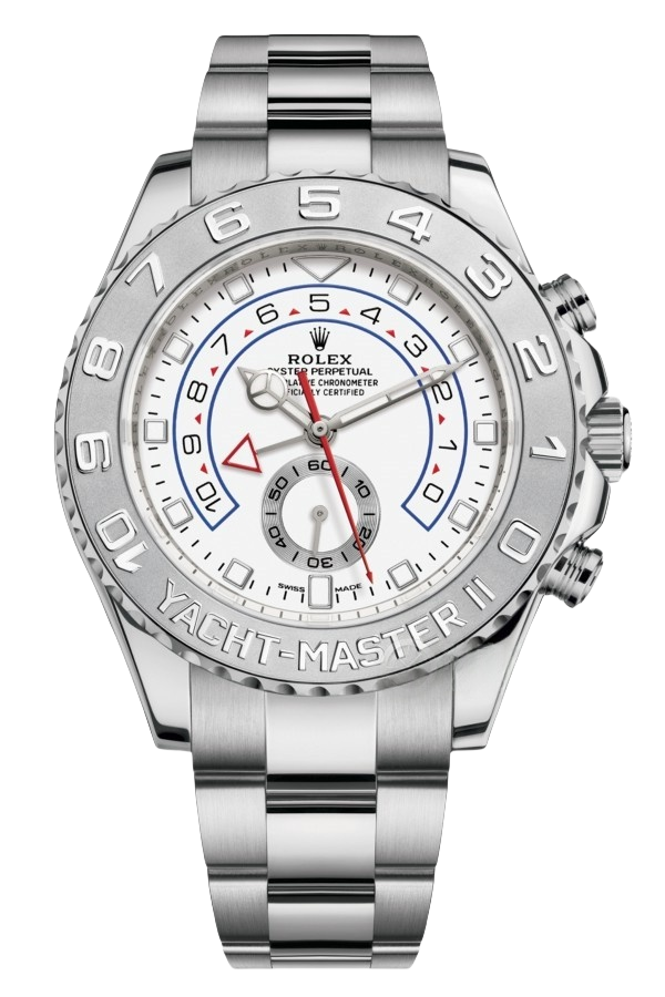 Rolex Yacht-Master II White Dial Platinum Bezel Super Clone Swiss Replica Watch Ref M116689-0002 18K White Gold