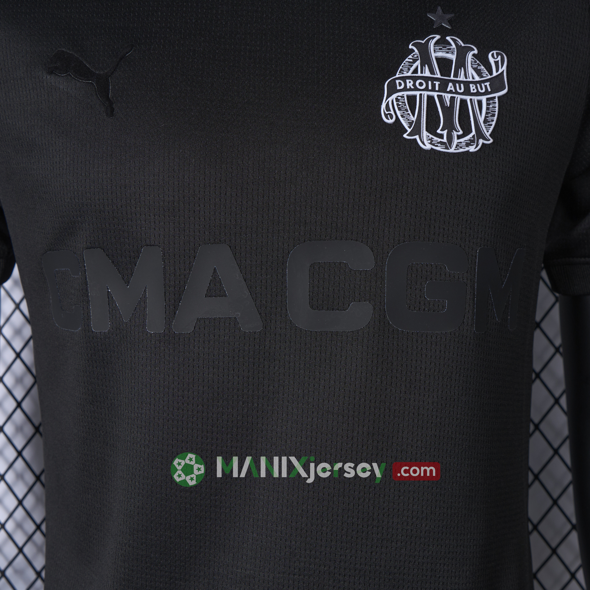 ManixJersey.com | Marseille 24-25 125th Anniversary Black Jersey - Player Version -Customize Name, Number and Patch | Worldwide Shipping