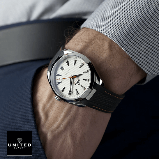 Omega Seamaster White Dial Replica on the man wrist