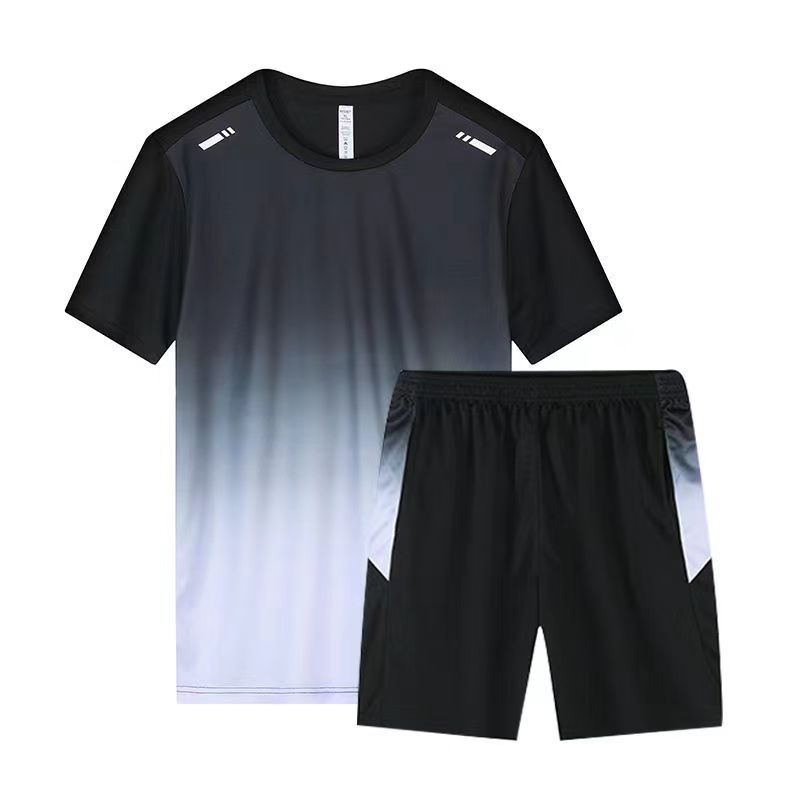 2023 Men's Quick Dry Sportswear Tracksuit Gym Breathable Football Clothing Fitness Running Set Athletic Wear T Shirts and Pants