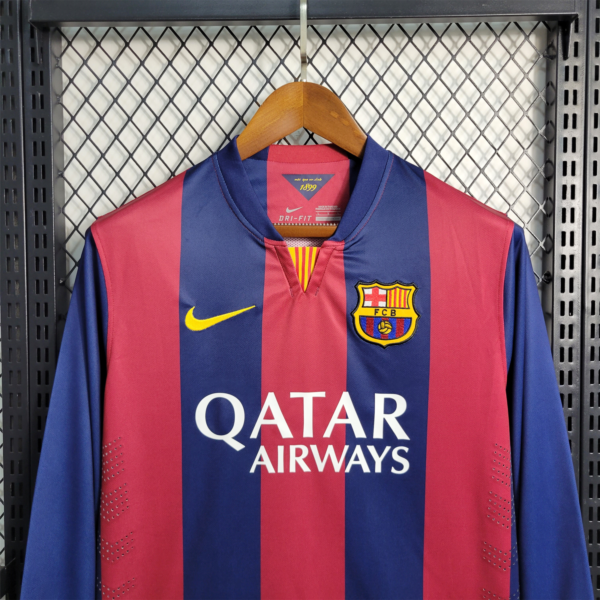 ManixJersey.com | Retro Barcelona 14-15 Home Stadium Long Sleeve Jersey -Customize Name, Number and Patch | Worldwide Shipping