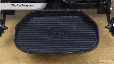 Stepping Up in Safety: Large Flip-Up Aluminum Footplate of the Merits Health Vision CF Power Chair