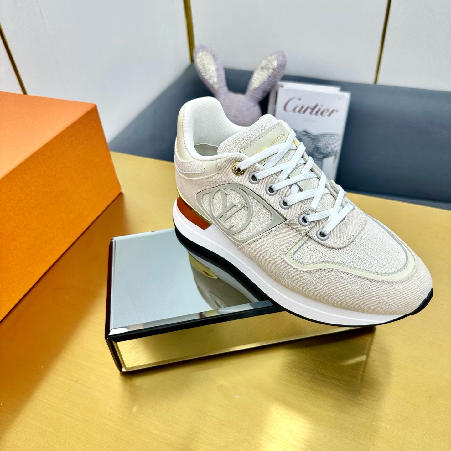 NEO RUN AWAY SNEAKER IN PASTEL GRAY FABRIC、mysite、Cacoeks