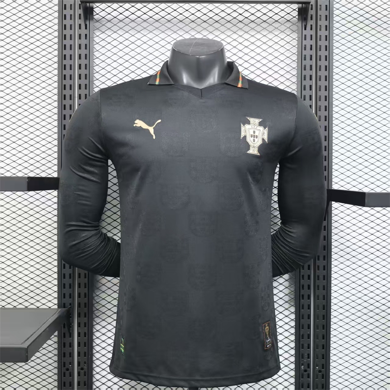 Unitedfootballkit.com | Portugal 2026 Away Black Long Sleeves Jersey - Player Version -Customize Name, Number and Patch | Worldwide Shipping