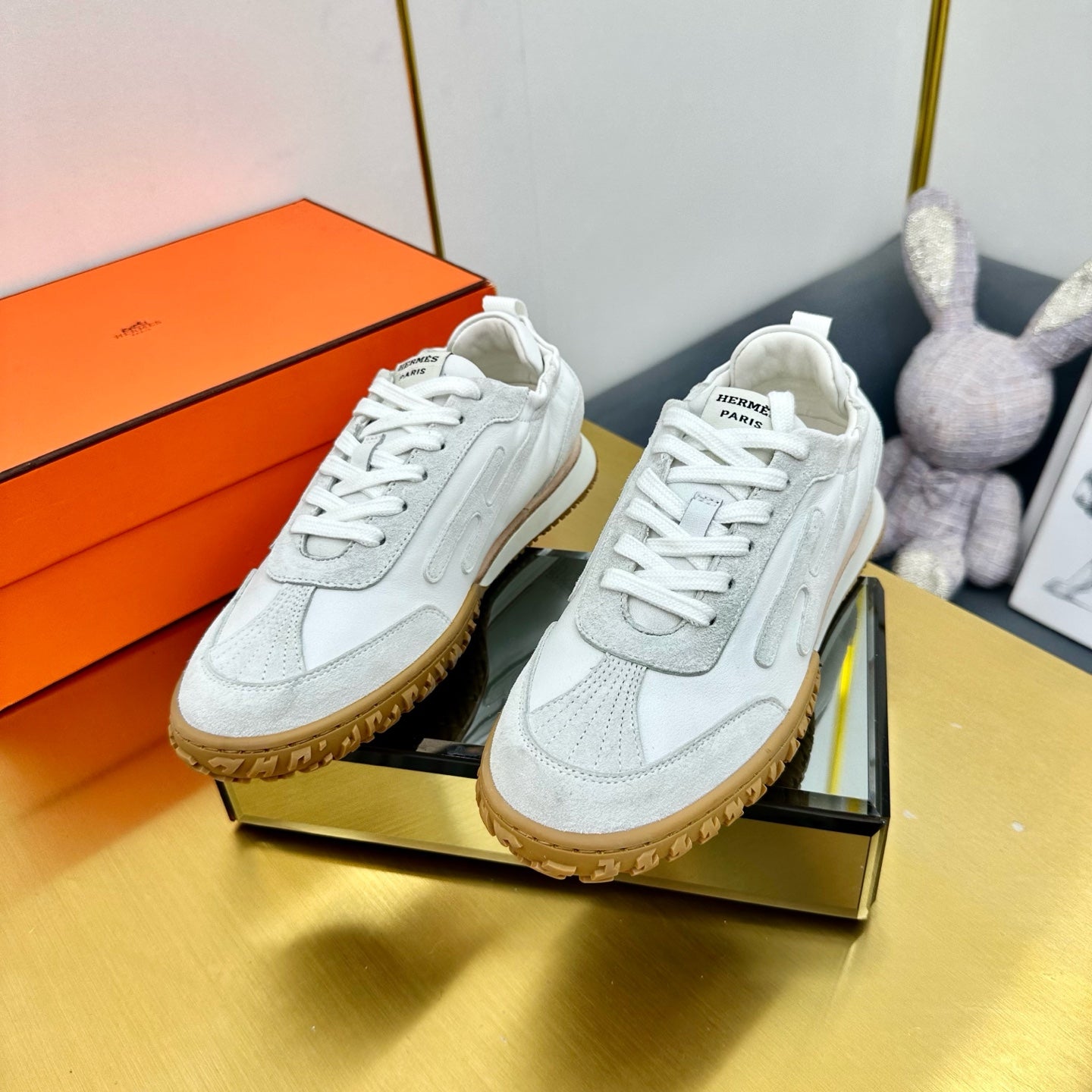 JET SNEAKER IN PALE GRAY SUEDE MIX WHITE CALFSKIN、mysite、Cacoeks