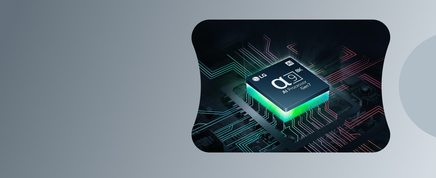 a9 Gen7 AI Processor 8K, engineered specifically for LG TVs