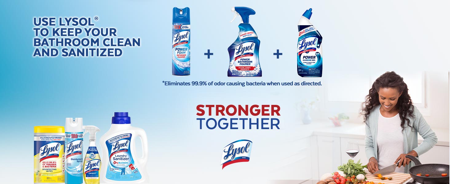 Use Lysol to keep your bathroom clean and sanitized