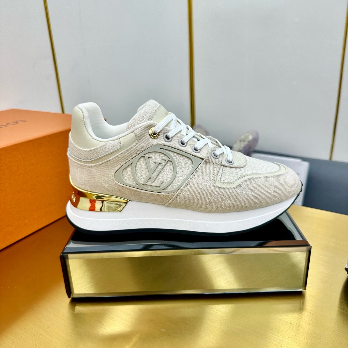 NEO RUN AWAY SNEAKER IN PASTEL GRAY FABRIC、mysite、Cacoeks