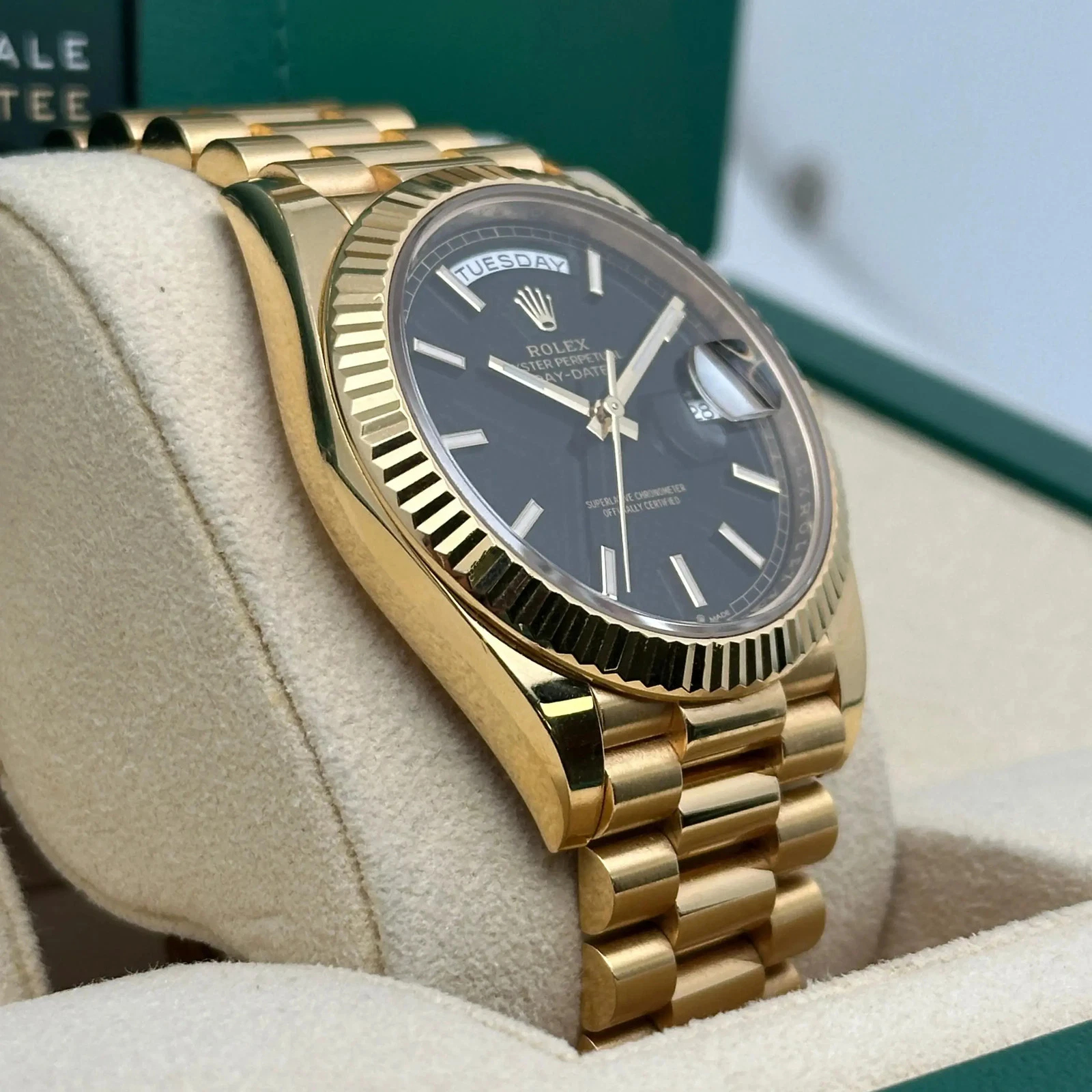 Rolex Day-Date Super Clone Swiss Replica Watch Ref M228238-0067 Black Dial 3255 Swiss Movement