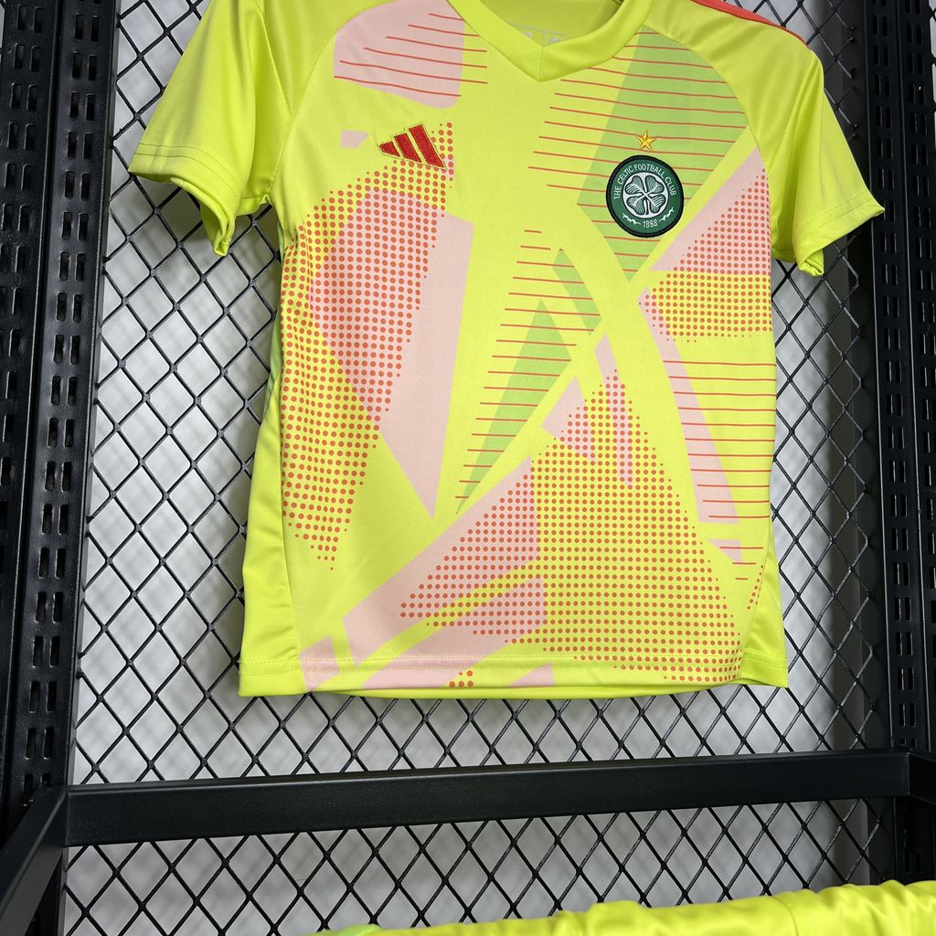Higojerseys-Celtic 24-25 Green Goalkeeper Kids Kit