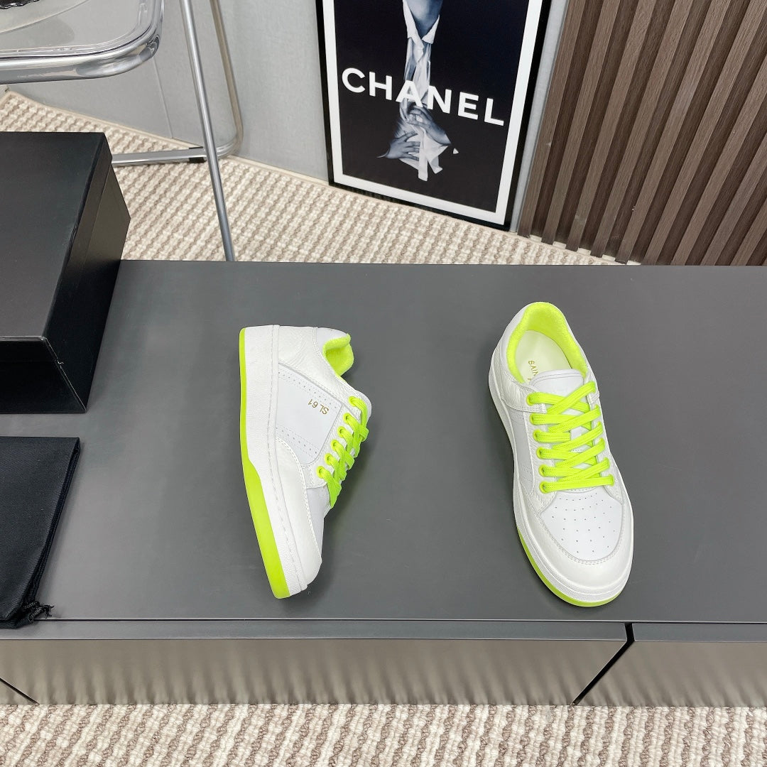 SL/61 SNEAKERS IN WHITE MIX NEON YELLOW CALFSKIN、mysite、Cacoeks