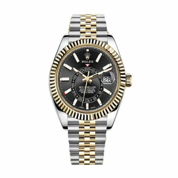 Rolex Sky-Dweller 326933 Steel Gold Black Dial Replica-fasswatch