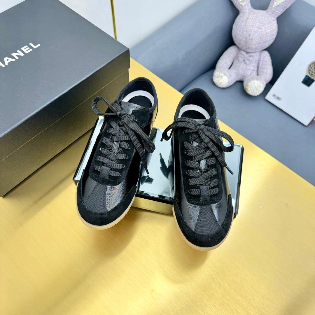 CC SNEAKER IN BLACK CALFSKIN AND SUEDE、mysite、Cacoeks