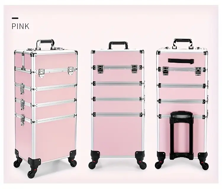 4 in 1 fireproof board makeup case colorful cosmetic case organizer makeup artist train case details 11