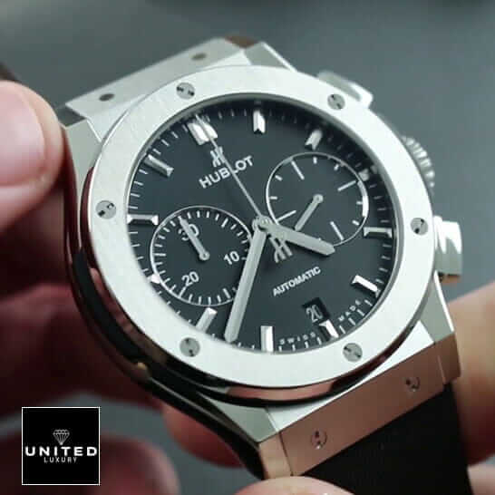 Hublot Classic Fusion Black Bezel Automatic Steel Bezel Replica on the hand