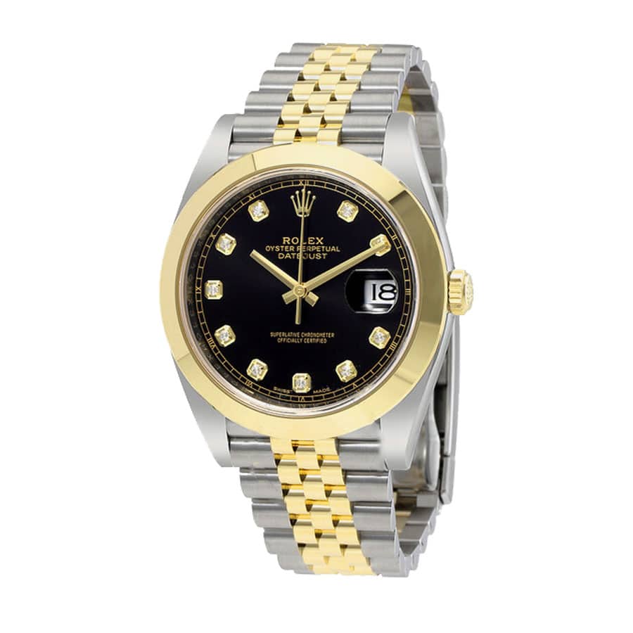 Rolex Datejust Black Diamond Dial Steel Yellow Gold 126303BKDJ Jubilee Replica-fasswatch