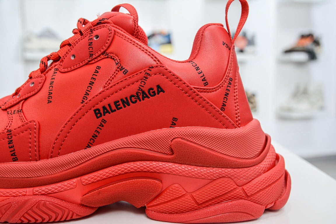Balenciaga Triple S Sneaker All Over Logo Red、mysite、Cacoeks