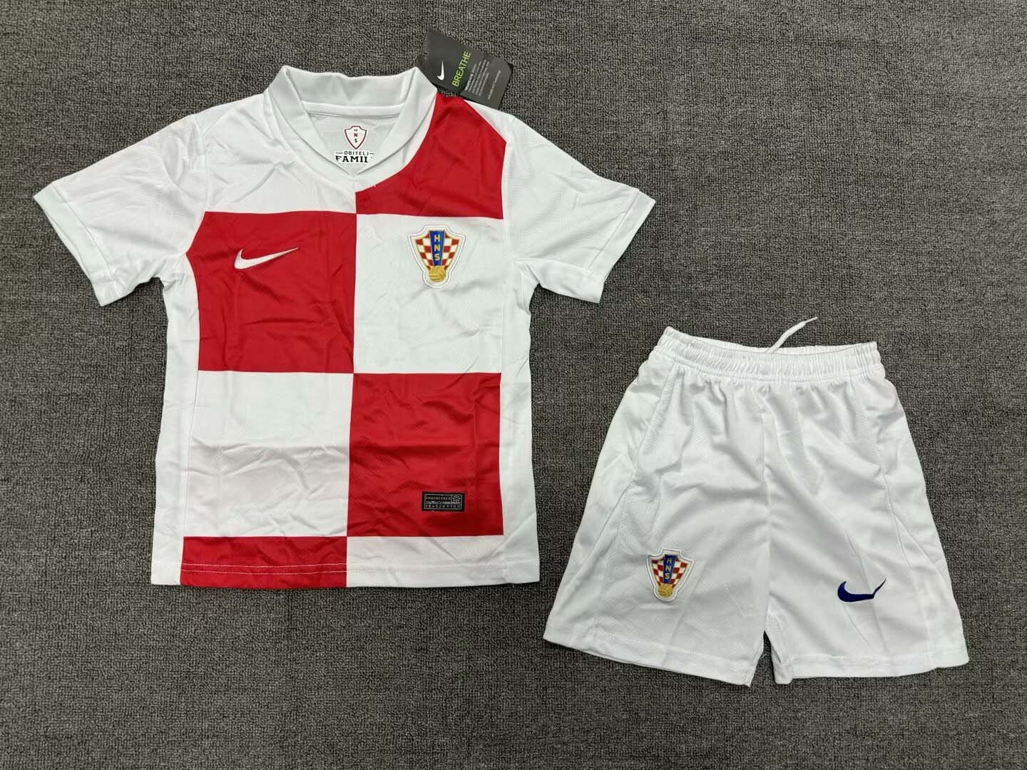 2024 Croatia National Team Home Football Shirt Kids Size Suit-mysite Custom Football Kit- Nextkits
