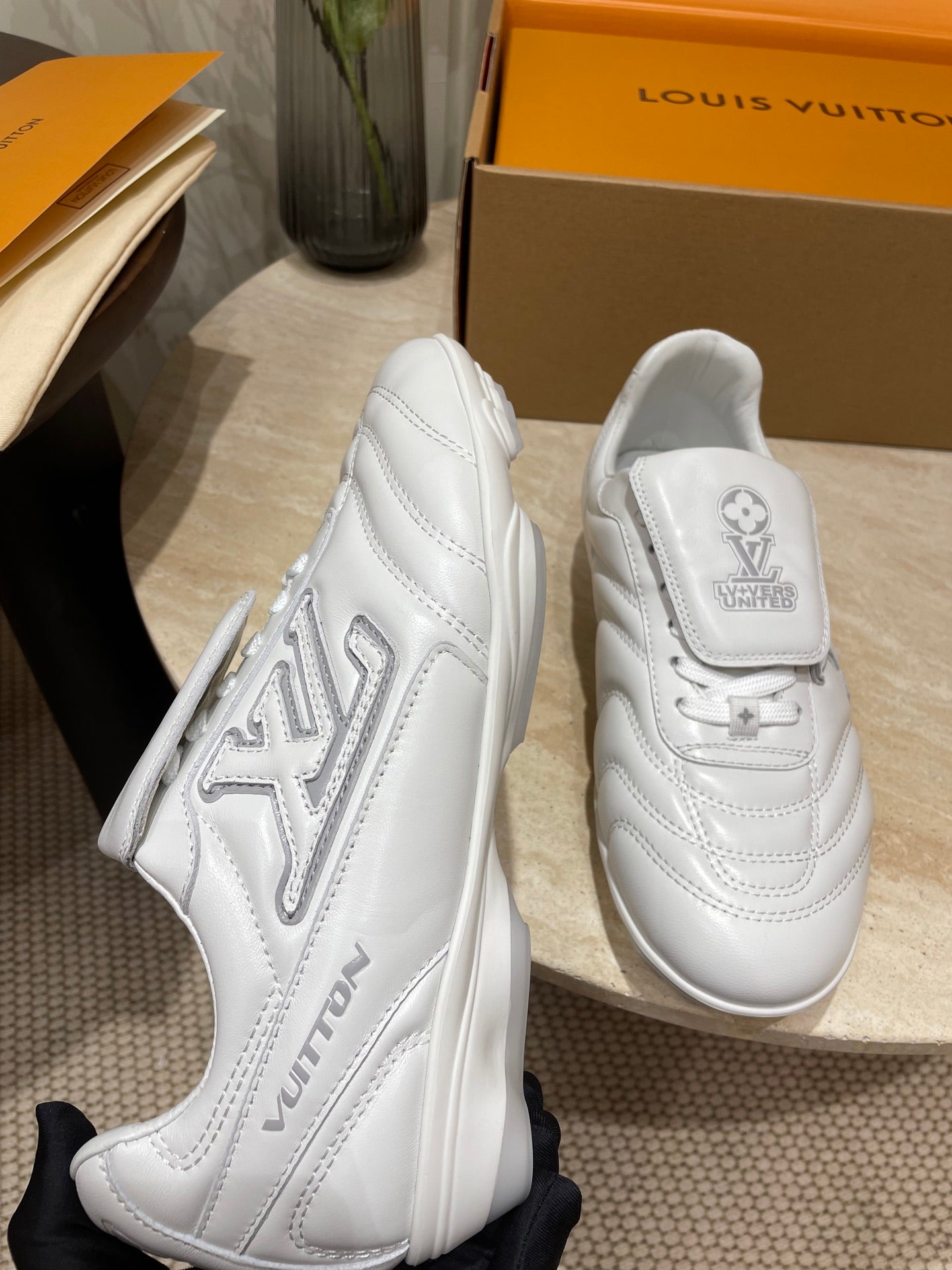 FOOTPRINT SOCCER SNEAKER IN WHITE CALFSKIN、mysite、Cacoeks