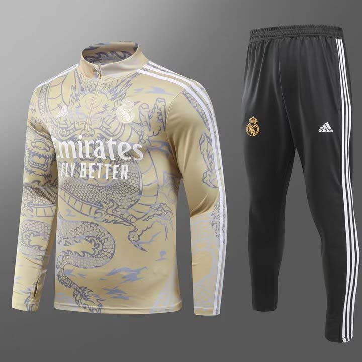 2023/2024 Real Madrid Special Edition Half-Pull Training Suit Yellow Set:football jersey mysite: unitedjerseyfootball 邓江浪:football