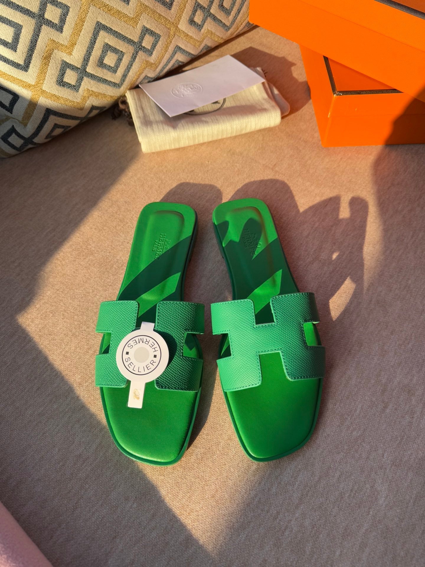 0RAN SANDALS IN SHAMROCK GREEN CALFSKIN、mysite、Cacoeks
