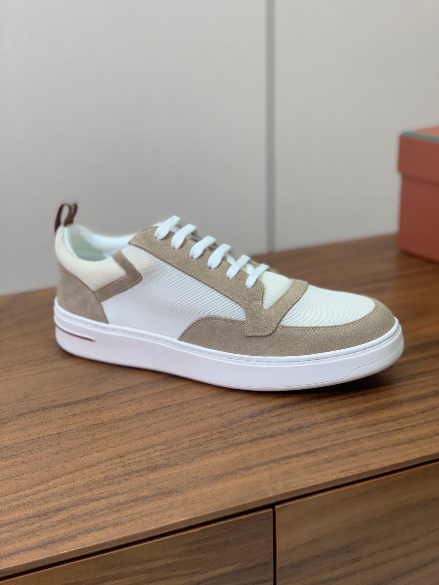 LP NEWPORT WALK SNEAKERS KHAKI AND CREAMY WHITE SUEDE、mysite、Cacoeks