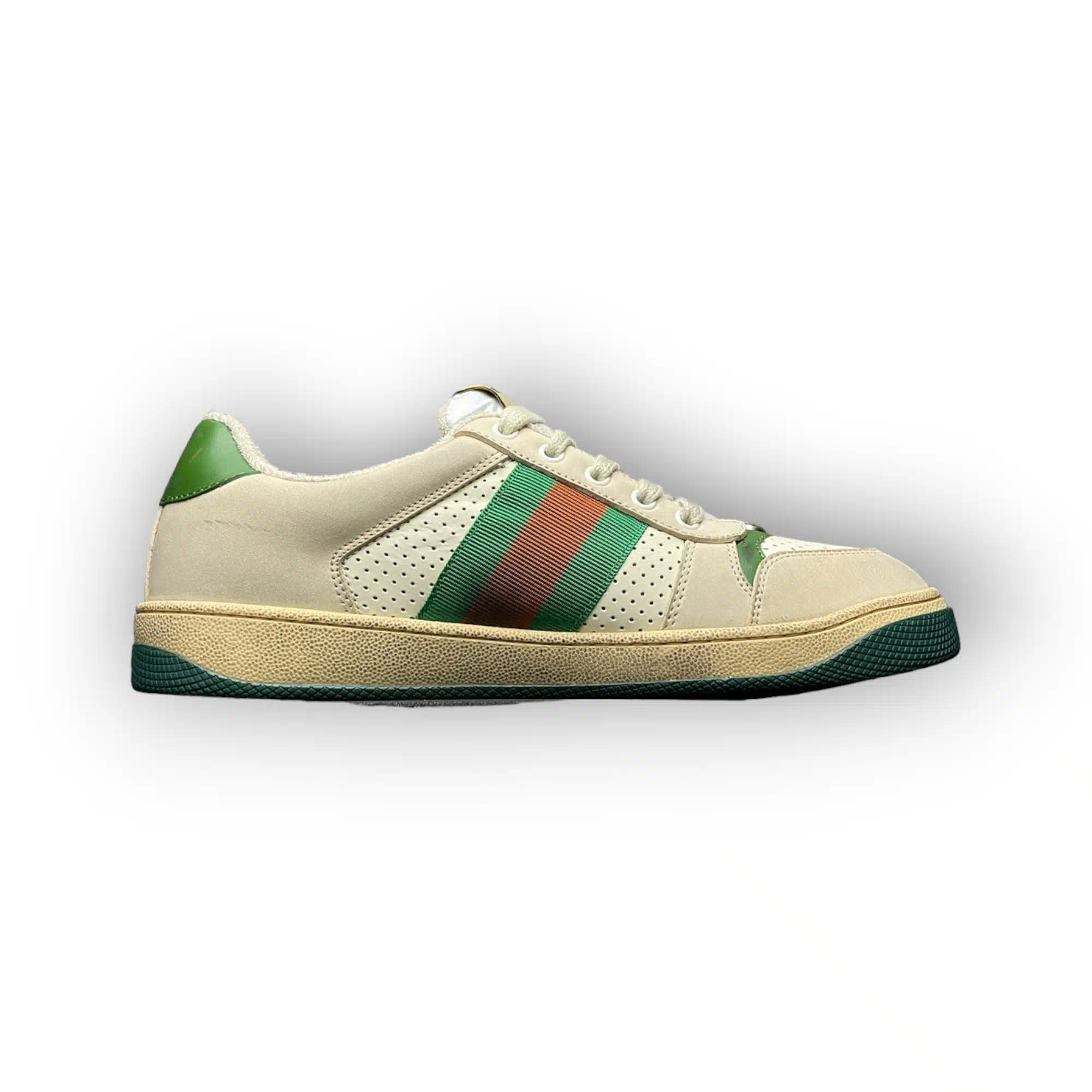 Gucci Screener Distressed Sneaker Green Beige、mysite、Cacoeks