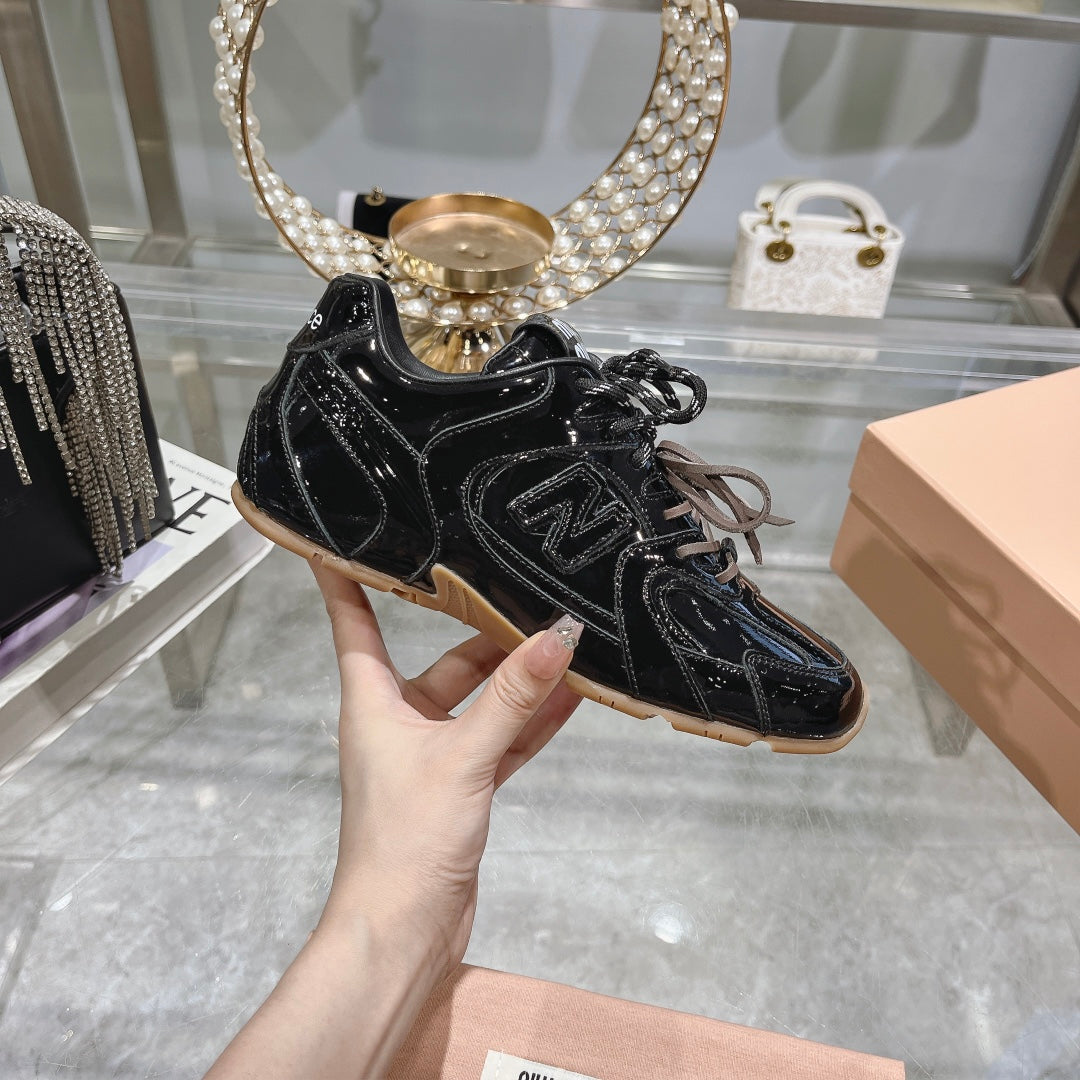 Glossy Black Sneakers NB Cowhide、mysite、Cacoeks