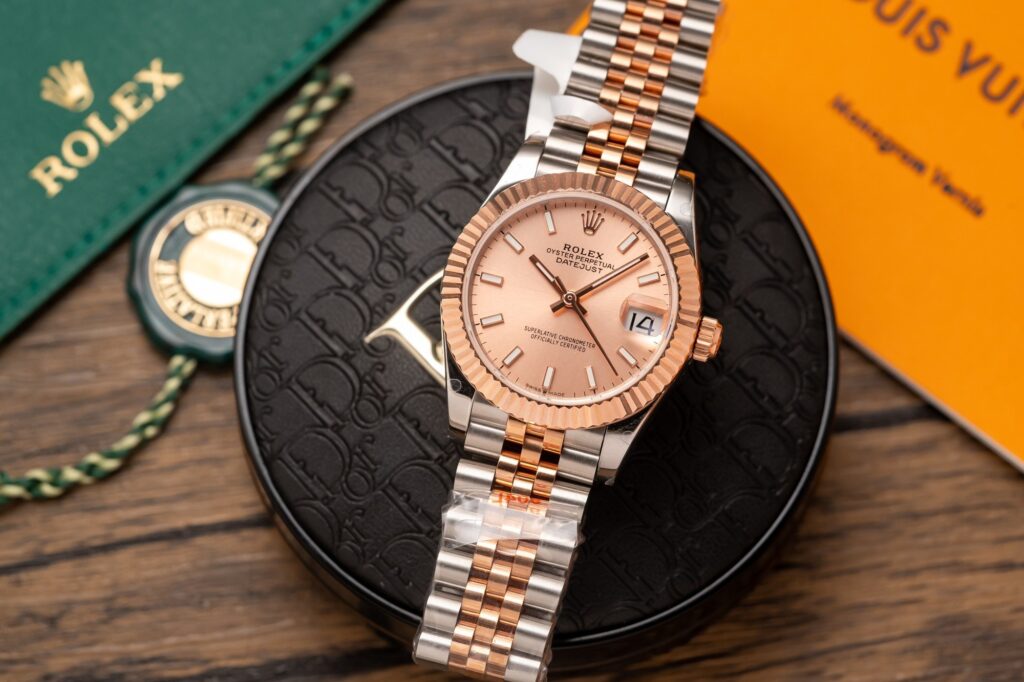 Đồng Hồ Rolex DateJust Bọc Vàng Hồng Rep 11 Mặt Cá Hồi GMF 31mm (2)
