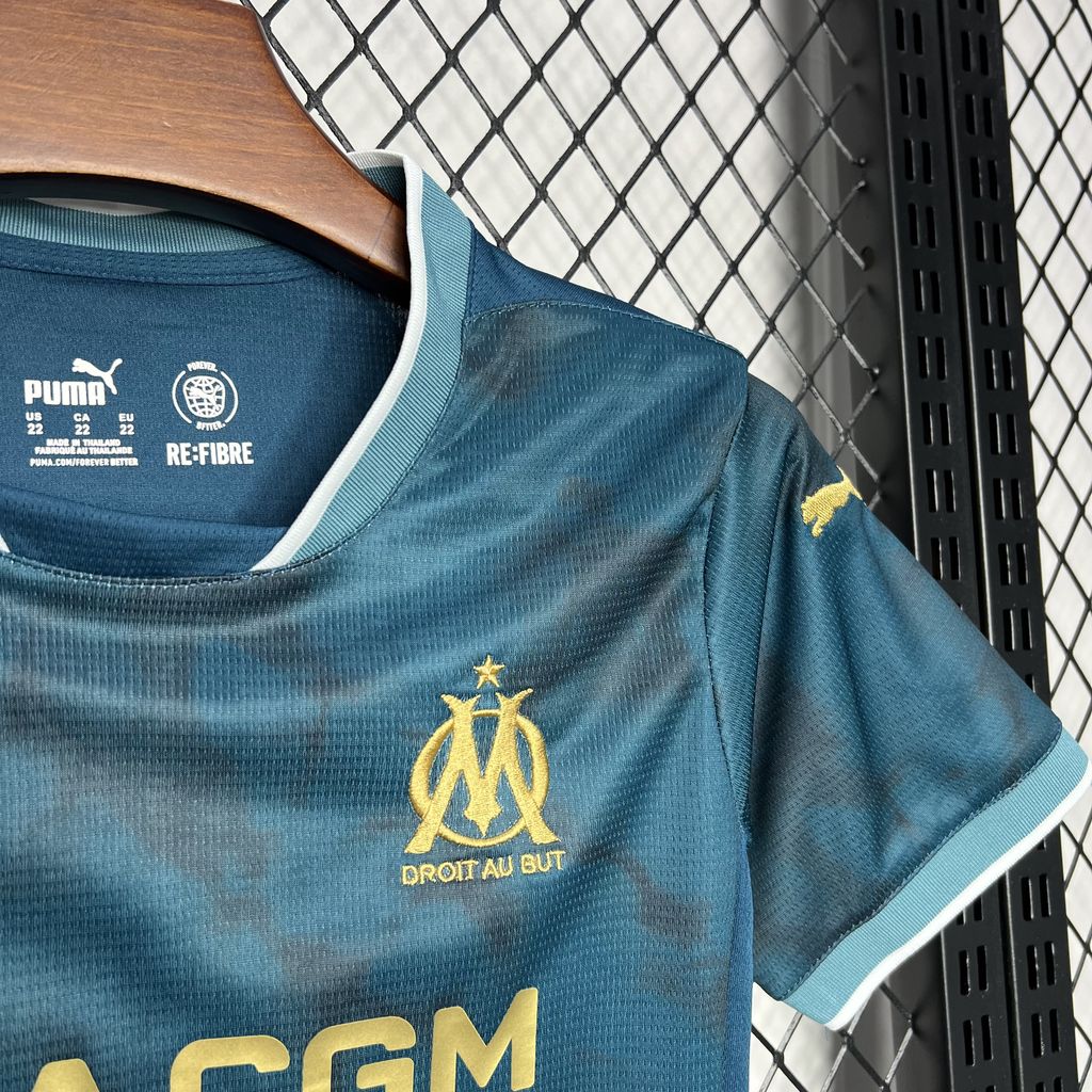 ManixJersey.com | Marseille 24-25 Away Kids Kit -Customize Name, Number and Patch | Worldwide Shipping