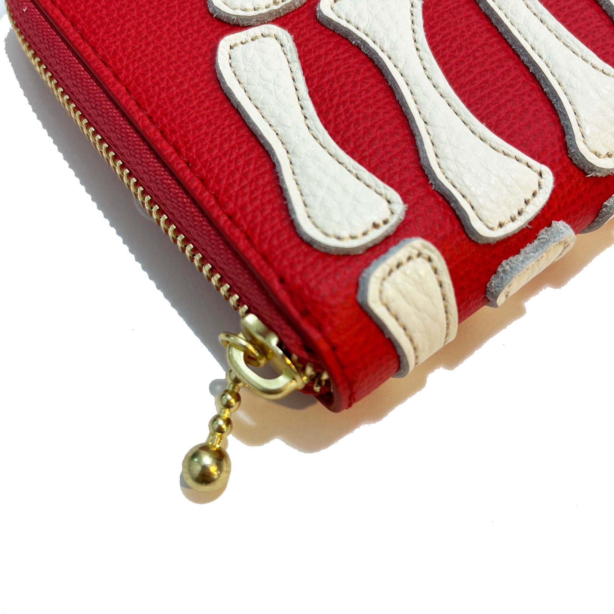 KAPITAL THUMBS UP BONE HAND ZIP WALLET  K2503XG522   Red 
