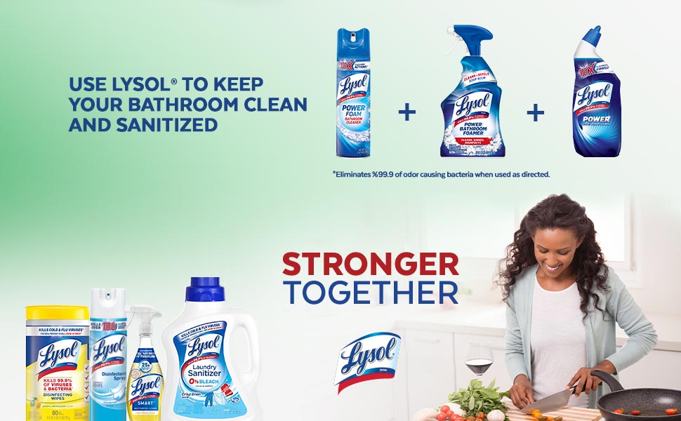 Use Lysol to keep your bathroom clean and sanitized 