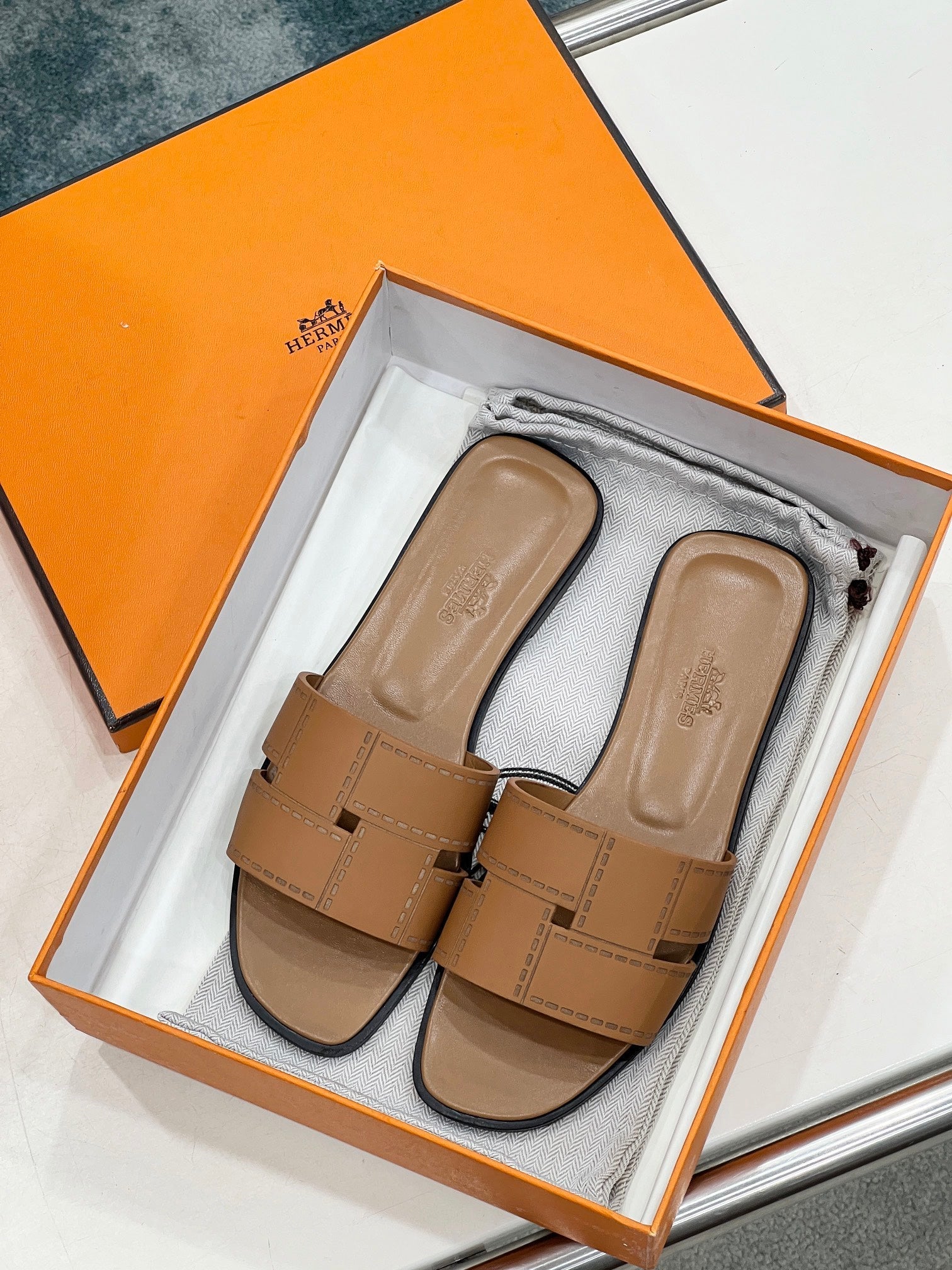 IDIOMA SANDAL IN BRONZE BROWN CALFSKIN、mysite、Cacoeks