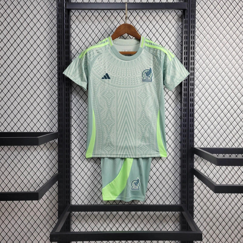 ManixJersey.com | Mexico 2024 Away Stadium Kids Kit -Customize Name, Number and Patch | Worldwide Shipping