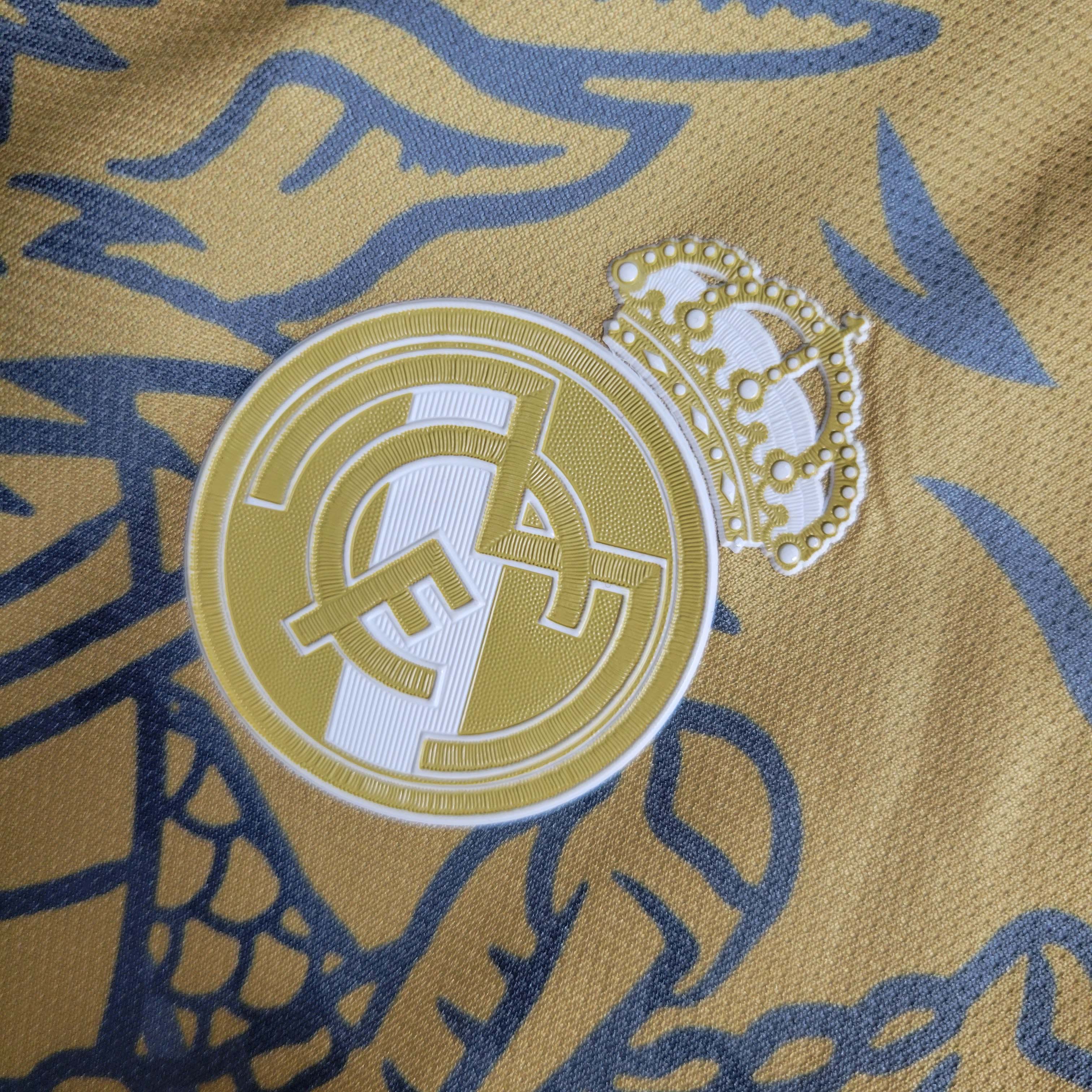 2023/2024 Real Madrid Chinese Gold Dragon Football Shirt:football jersey mysite: unitedjerseyfootball 邓江浪:football