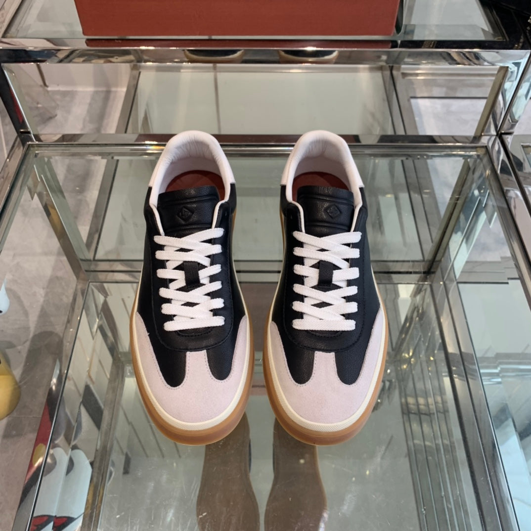LP TENNIS WALK SNEAKERS BLACK AND BEIGE CALFSKIN、mysite、Cacoeks