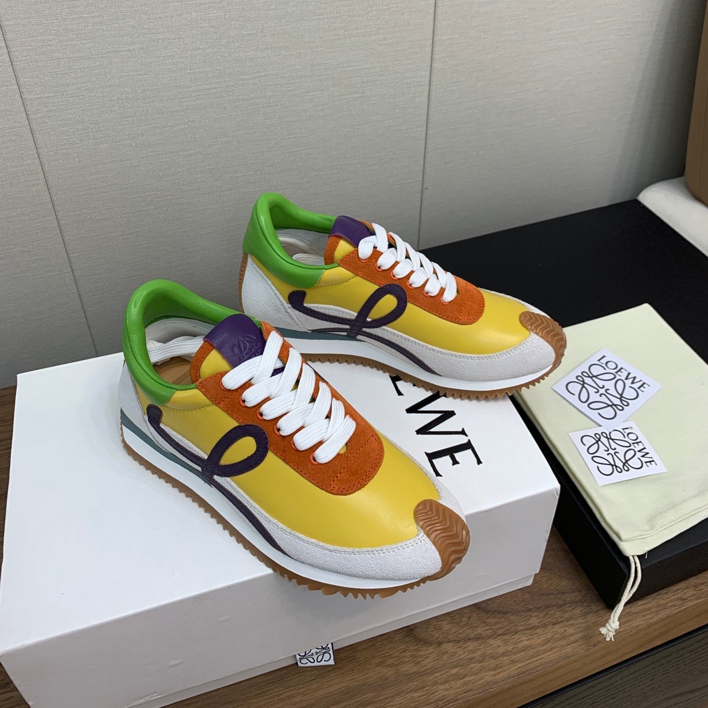 LW FLOW RUNNER SNEAKER LEMON-BRICK SUEDE、mysite、Cacoeks