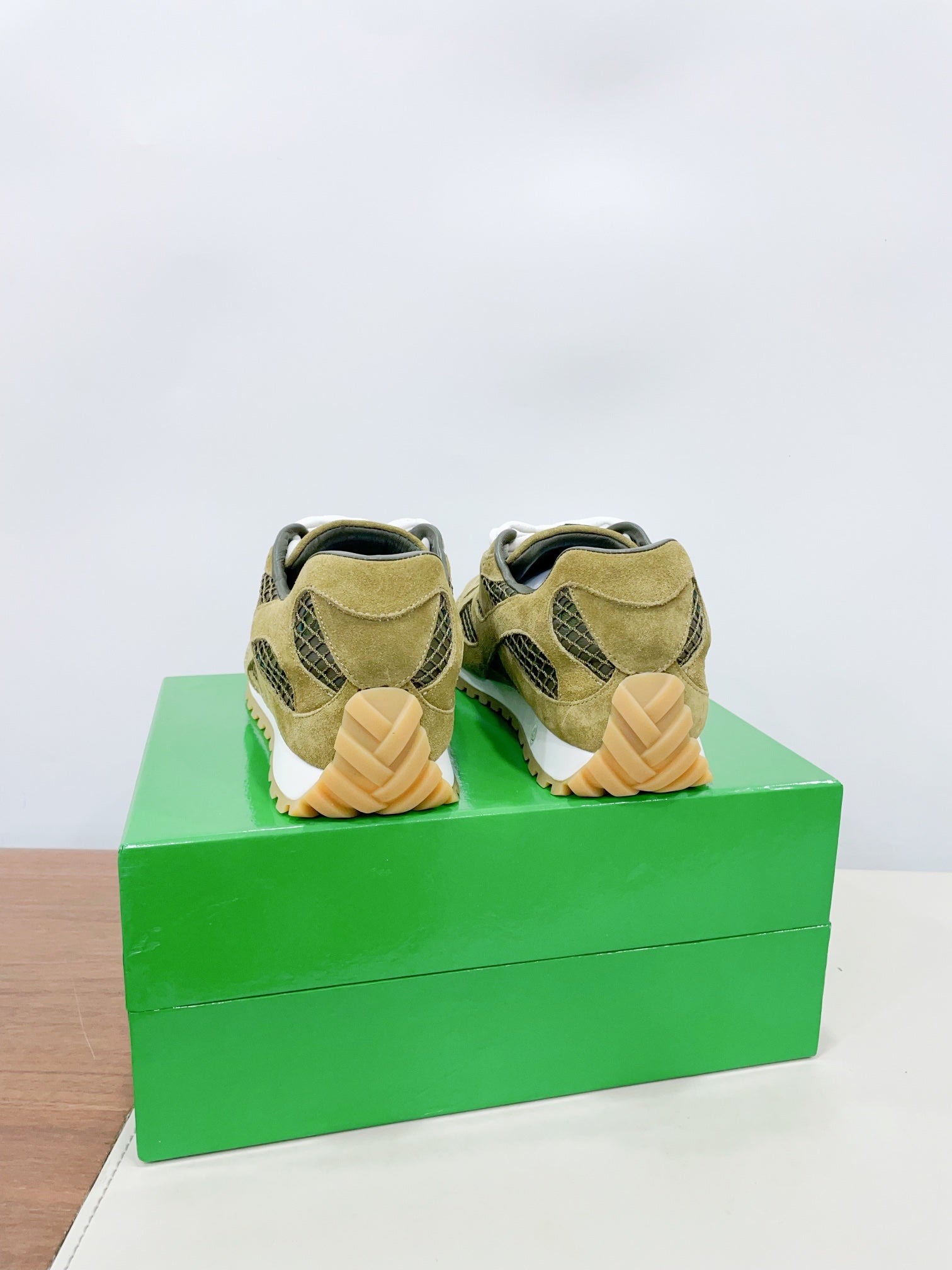 ORBIT SNEAKER IN OLIVE GREEN SUEDE AND TECHNICAL MESH、mysite、Cacoeks