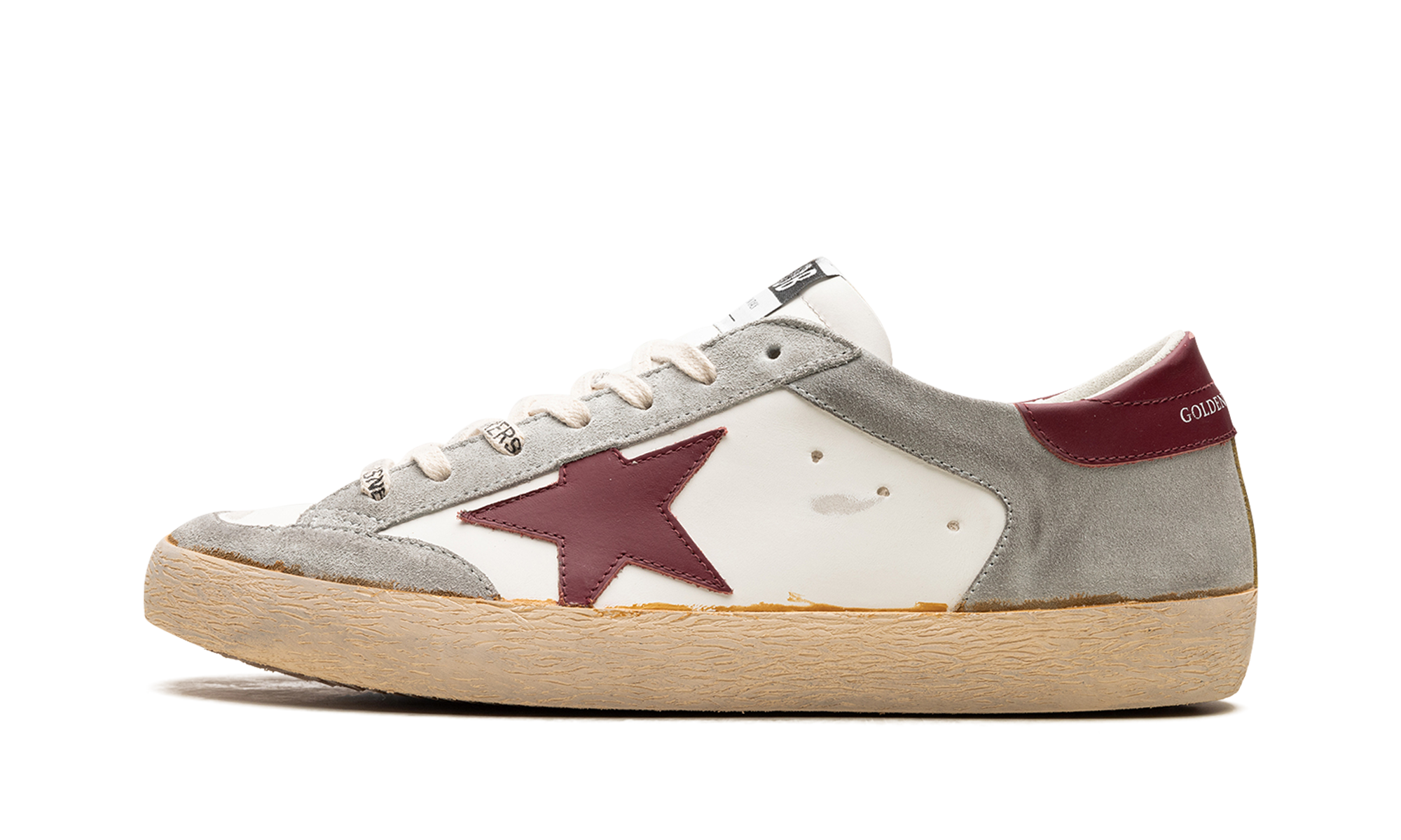 SUPER-STAR PENSTAR LEATHER AND SUEDE UPPER LEATHER STAR AND HEEL "WHITE ICE BORDEAUX"、mysite、Cacoeks