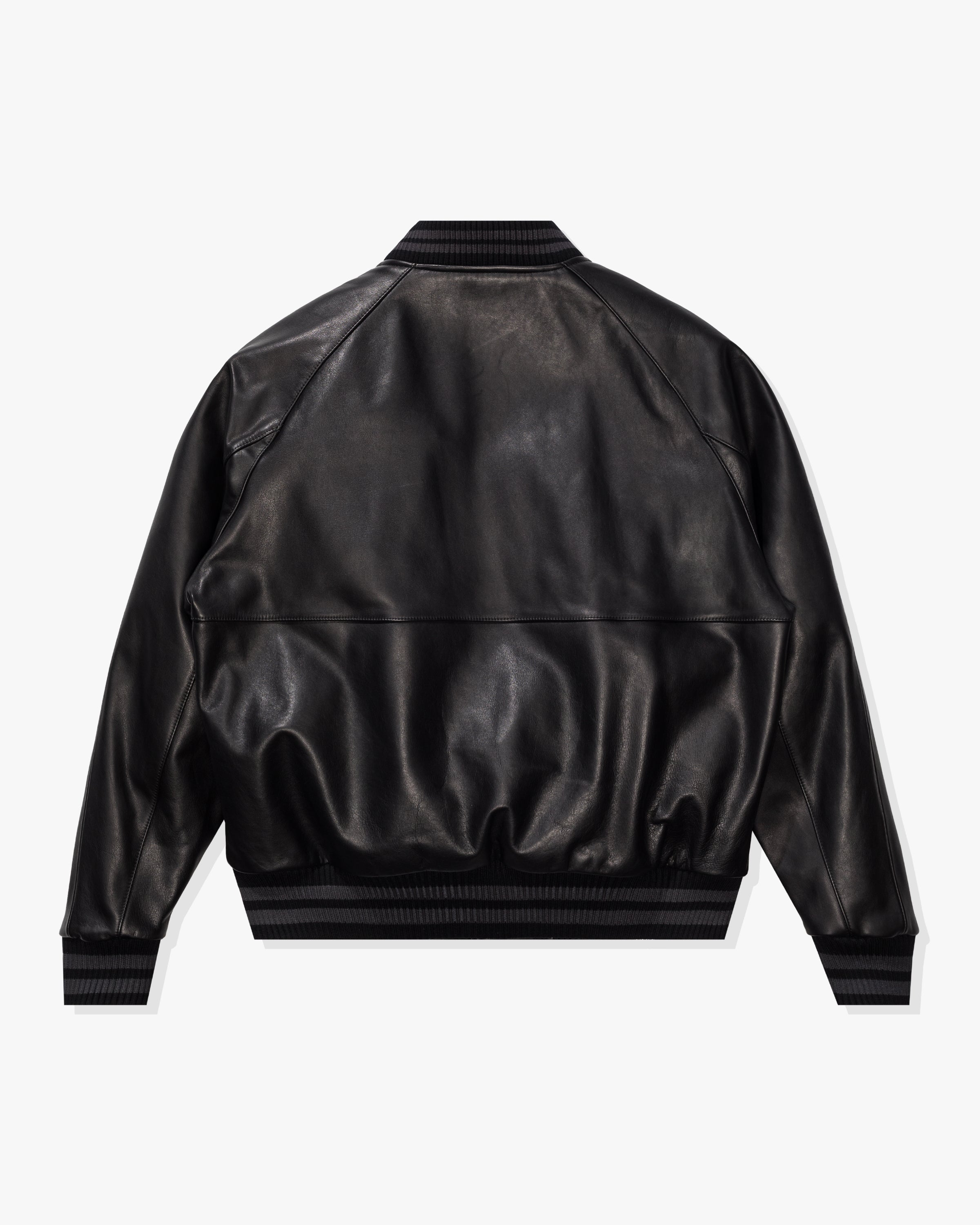 UNDEFEATED LEATHER VARSITY JACKET - BLACK