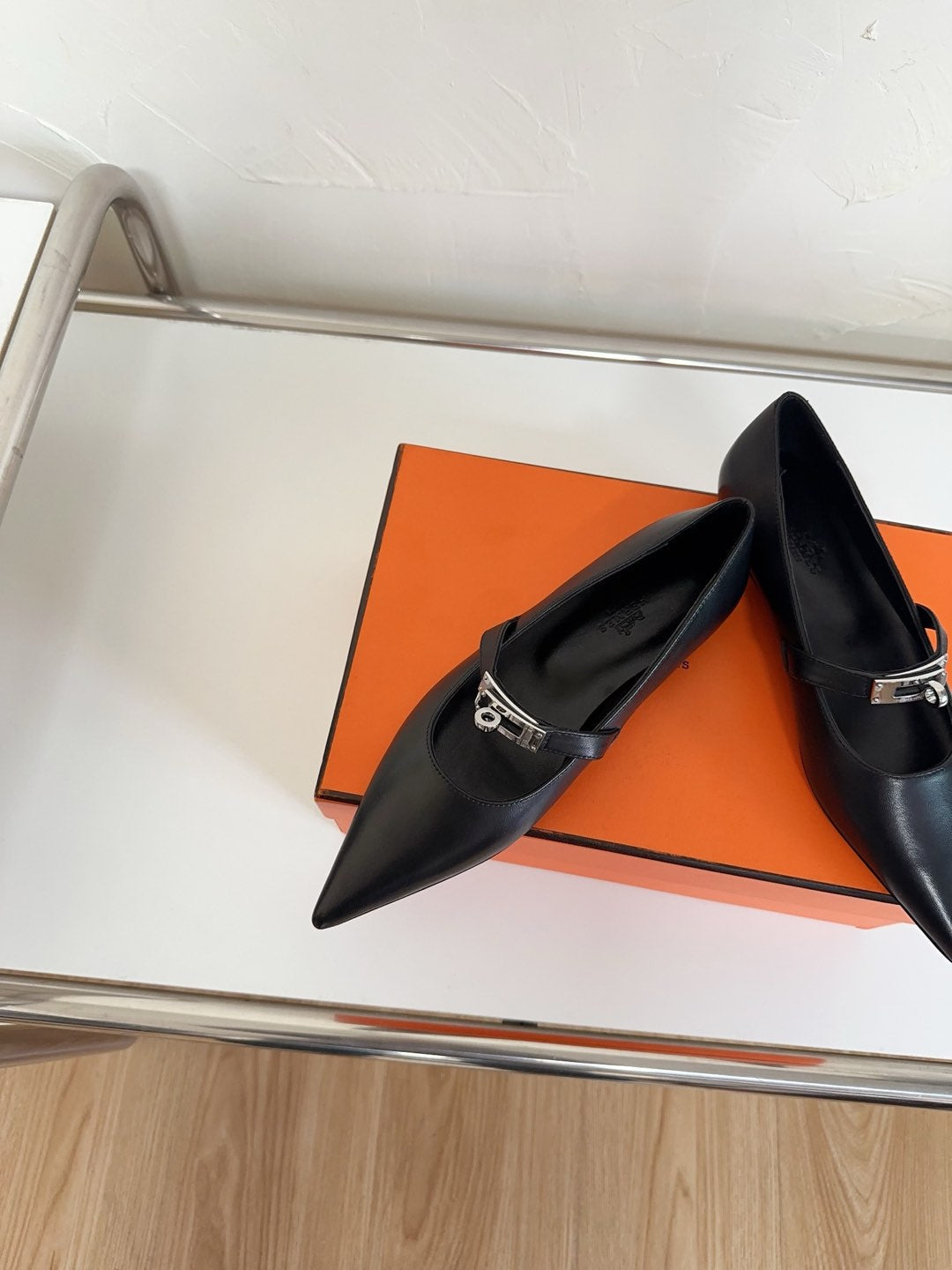 KIARA FLAT PUMP IN BLACK CALFSKIN、mysite、Cacoeks