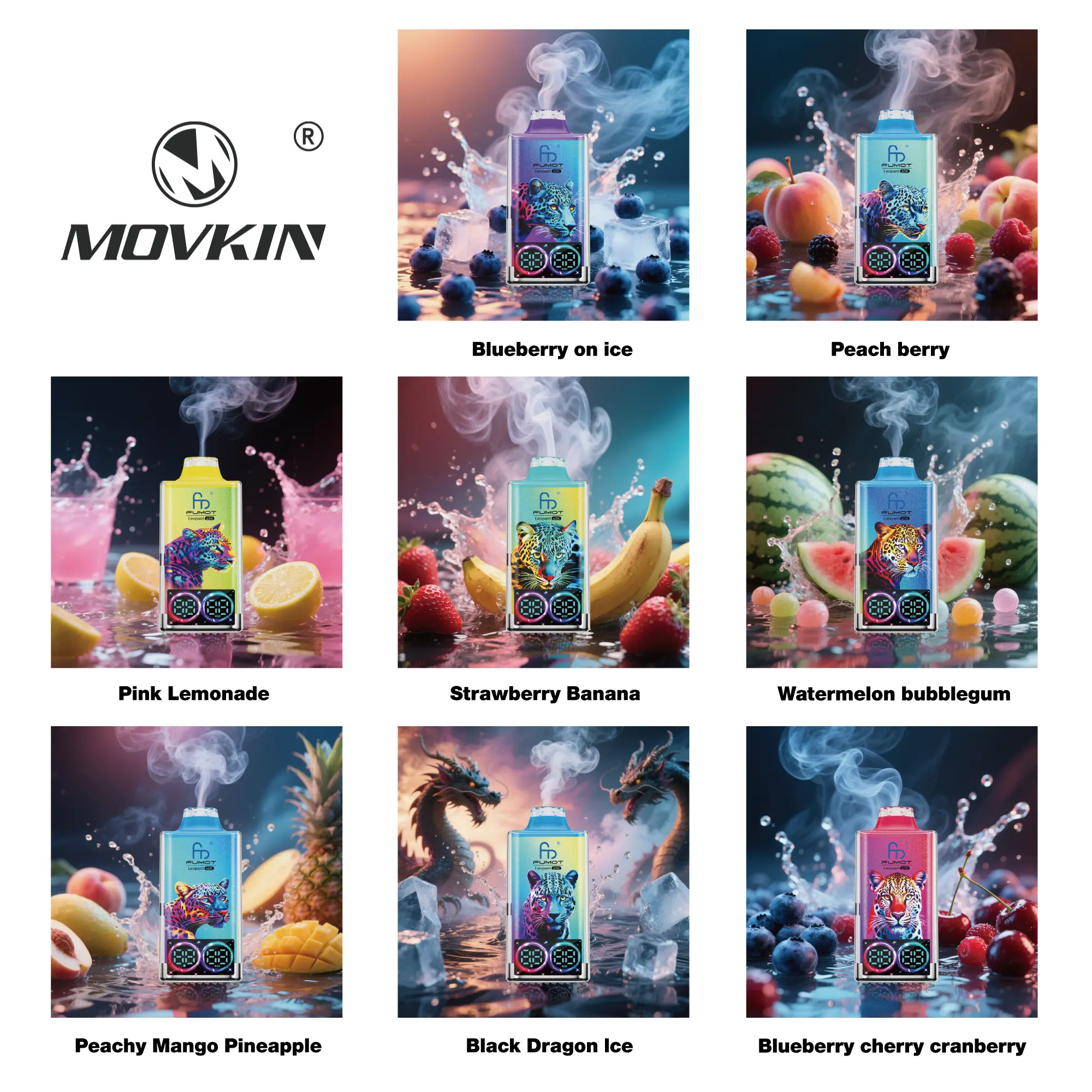  Fumot Leopard 40000 40K Puffs Original Edition Dual Mesh LCD Display Disposable Vapevpae005 vapeing vape