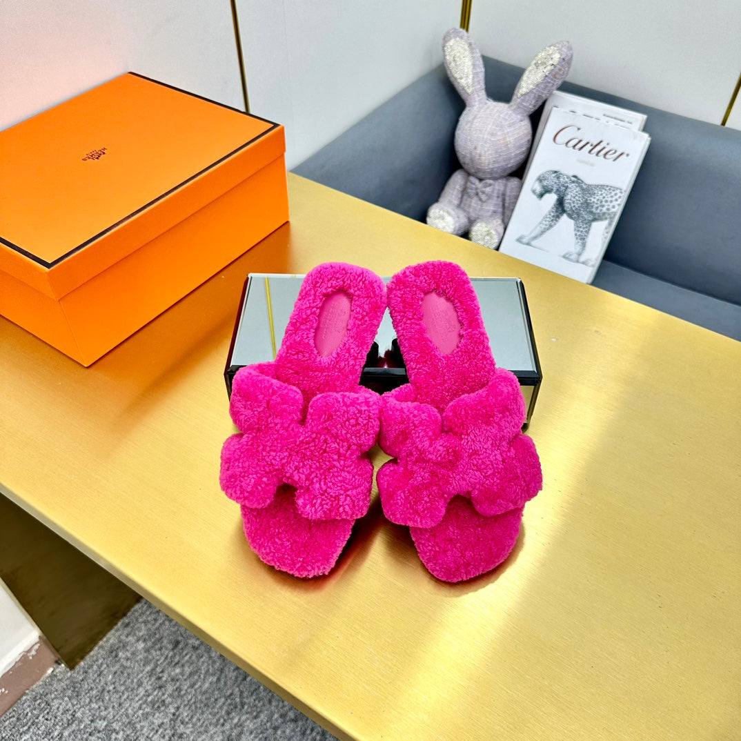 0RAN SHEARLING SANDALS BRIGHT PINK、mysite、Cacoeks