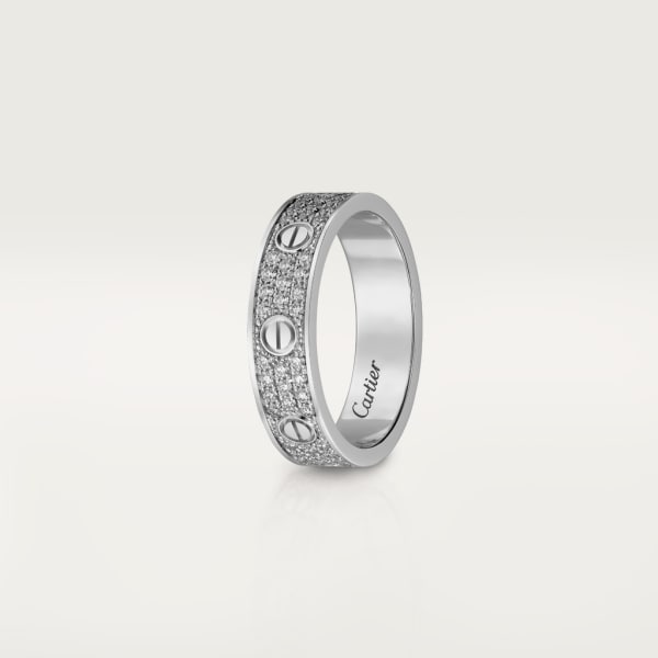 Love wedding band, diamond-paved White gold, diamonds