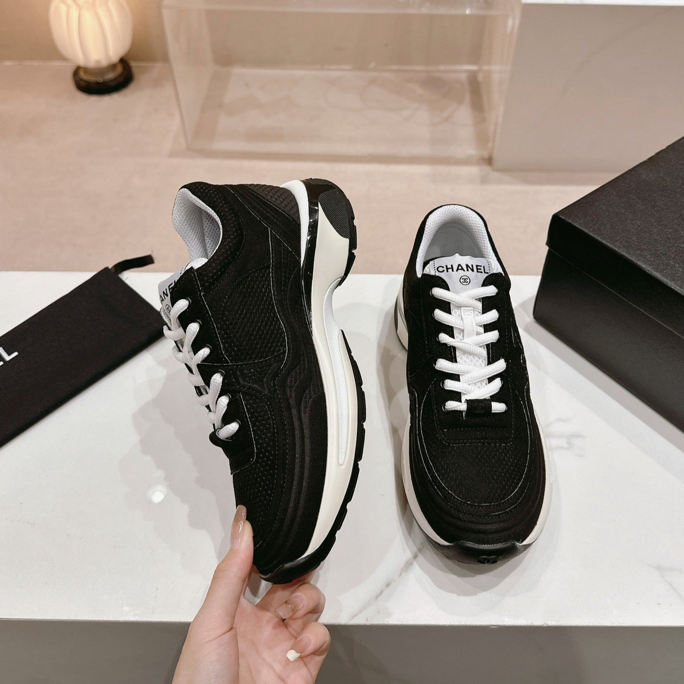 Women's Black White Sneaker Breathable mesh、mysite、Cacoeks