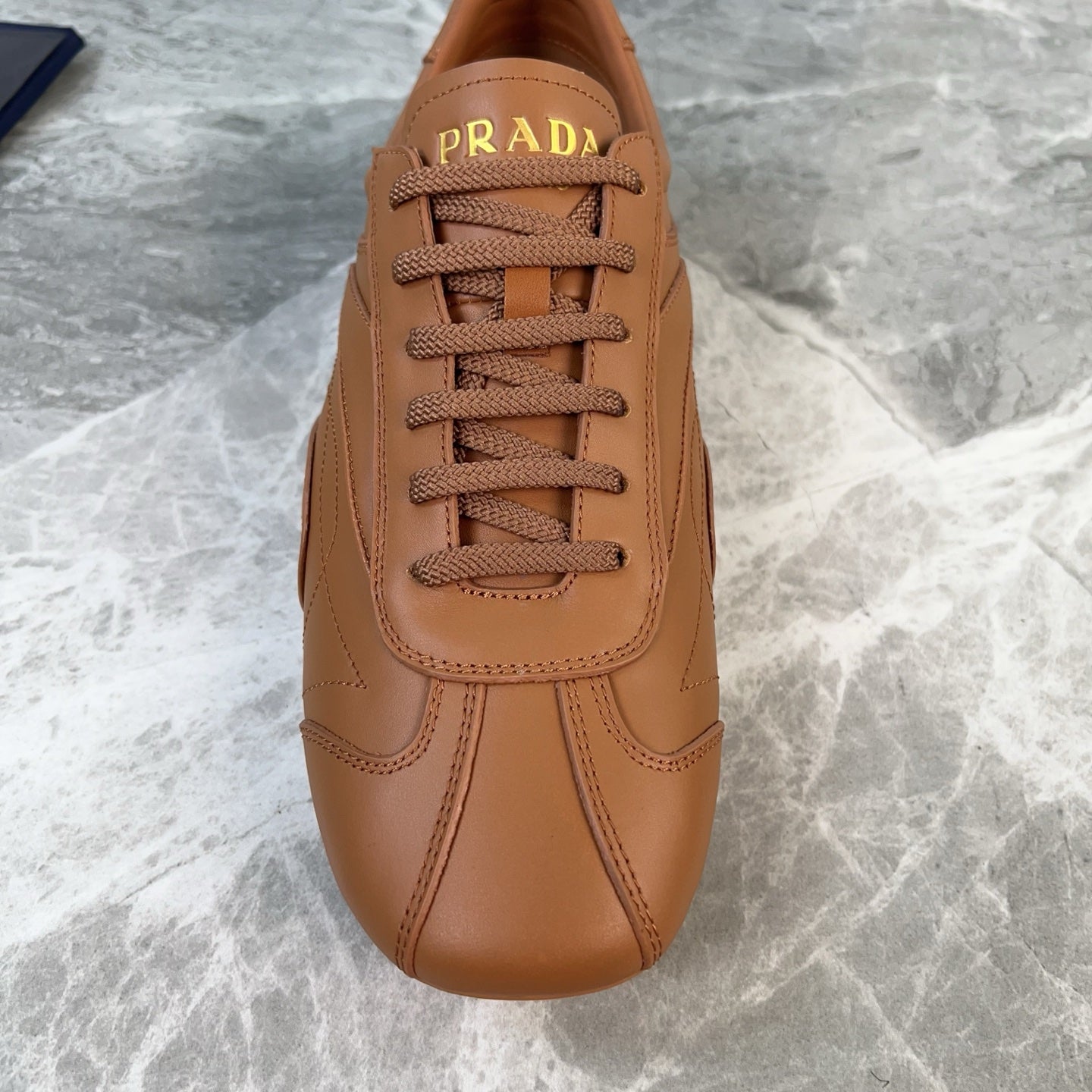 PRADA 25S MONTECARLO ANTIQUED SNEAKERS IN CARAMEL NAPPA LEATHER、mysite、Cacoeks