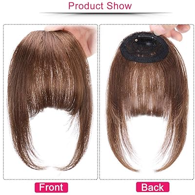 Buy GongXiu Clip in Bangs Real Human Hair Extensions Bangs Light Red Brown  Hair Clip in Fringe Straight Flat Bangs with Temples for Women Online in  Italy. B08PK4231P