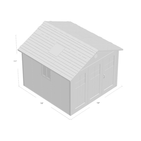 11 ft. W x 11 ft. D Plastic Storage Shed