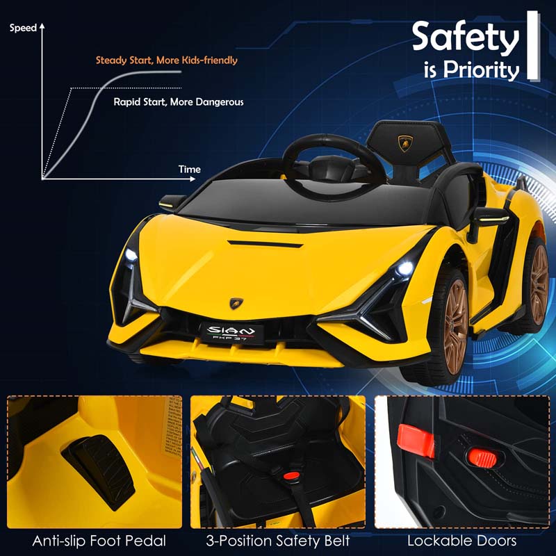Eletriclife 12V Licensed Lamborghini Sian FKP 37 Kids Ride On Car