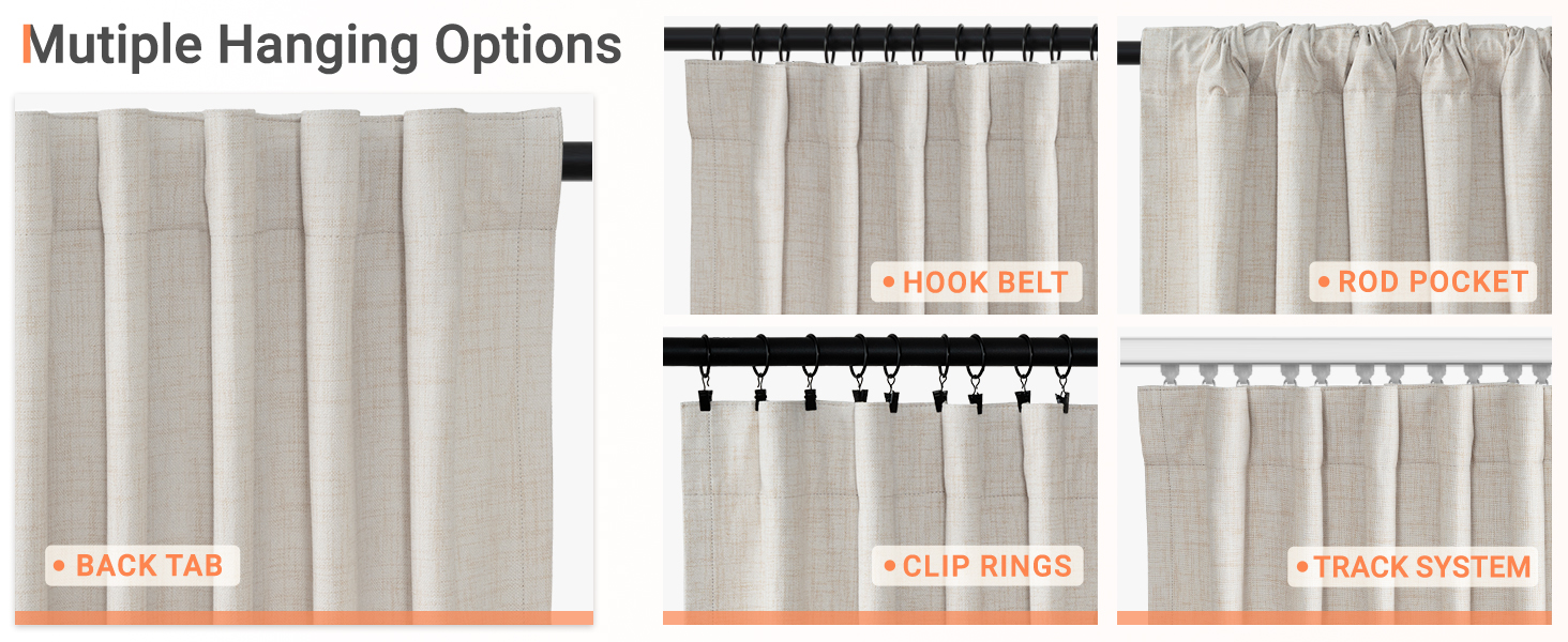 Muti Hanging Options of Blackout Curtains